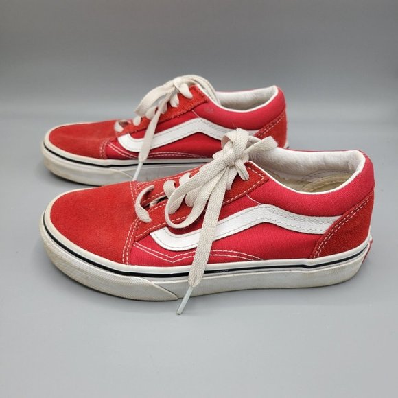 VANS Off the Wall Pre-owned Red Suede Tie Sneakers - sz. 2 - Picture 4 of 11